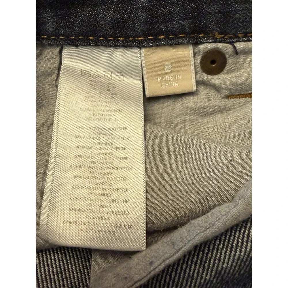 Michael Kors Women Straight Jeans Dark Wash Blue Denim Stretch 5-Pocket Button 8